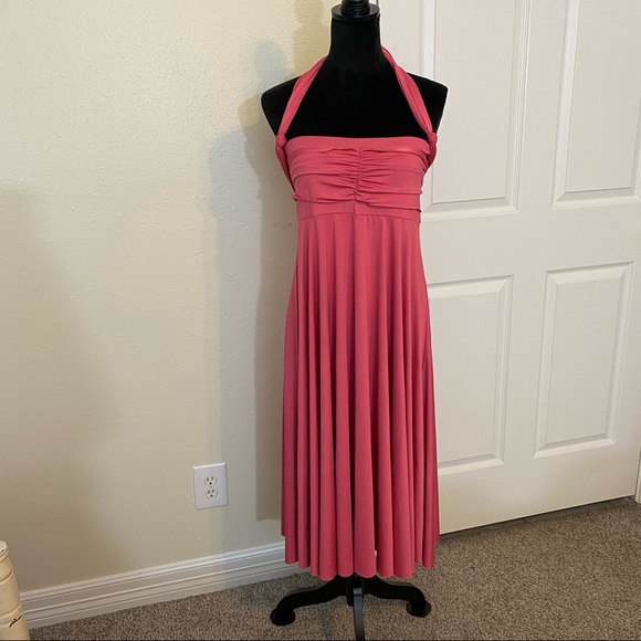 Convertible Dress Skirt pink waist 30”elastic waist strapless belted - Picture 4 of 8